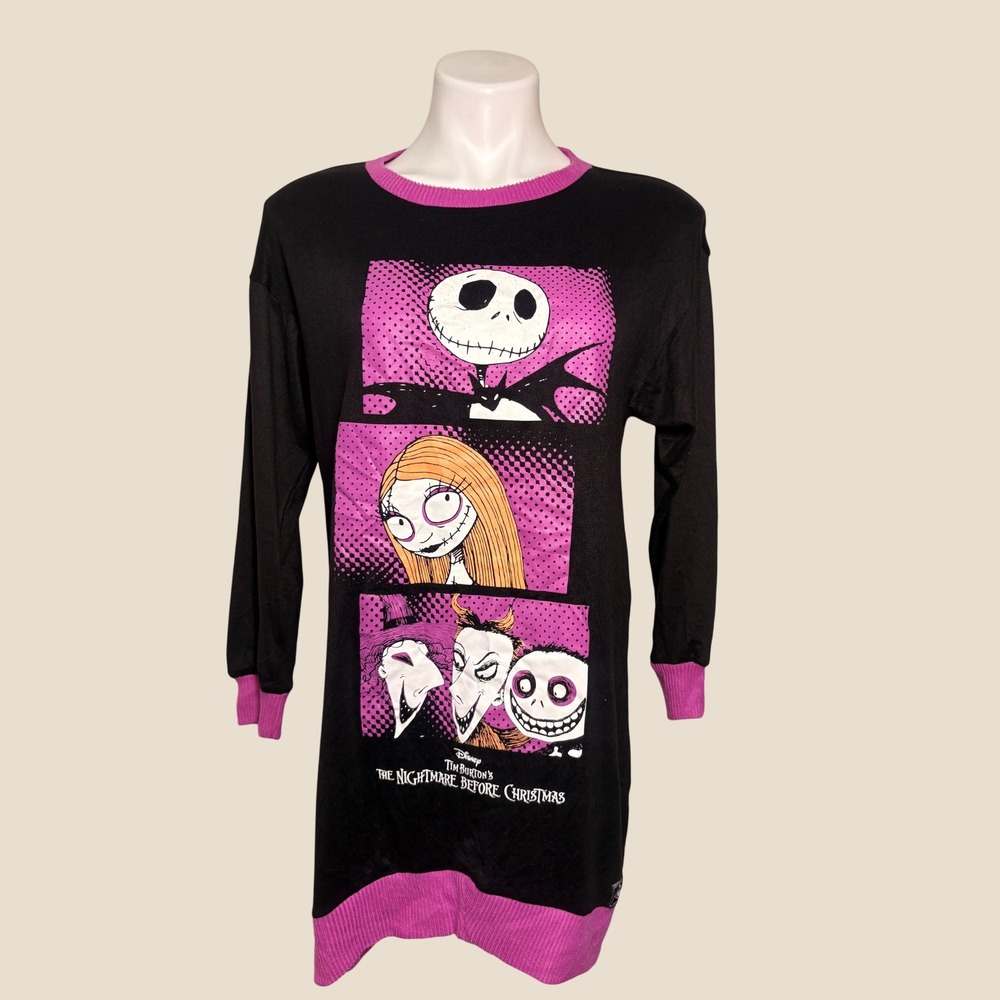 Disney Nightmare Before Christmas Scene Jack Sally Graphic T-Shirt Dress #14